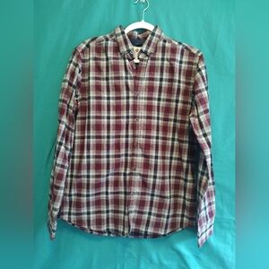 Casual Red and White Button Down Shirt